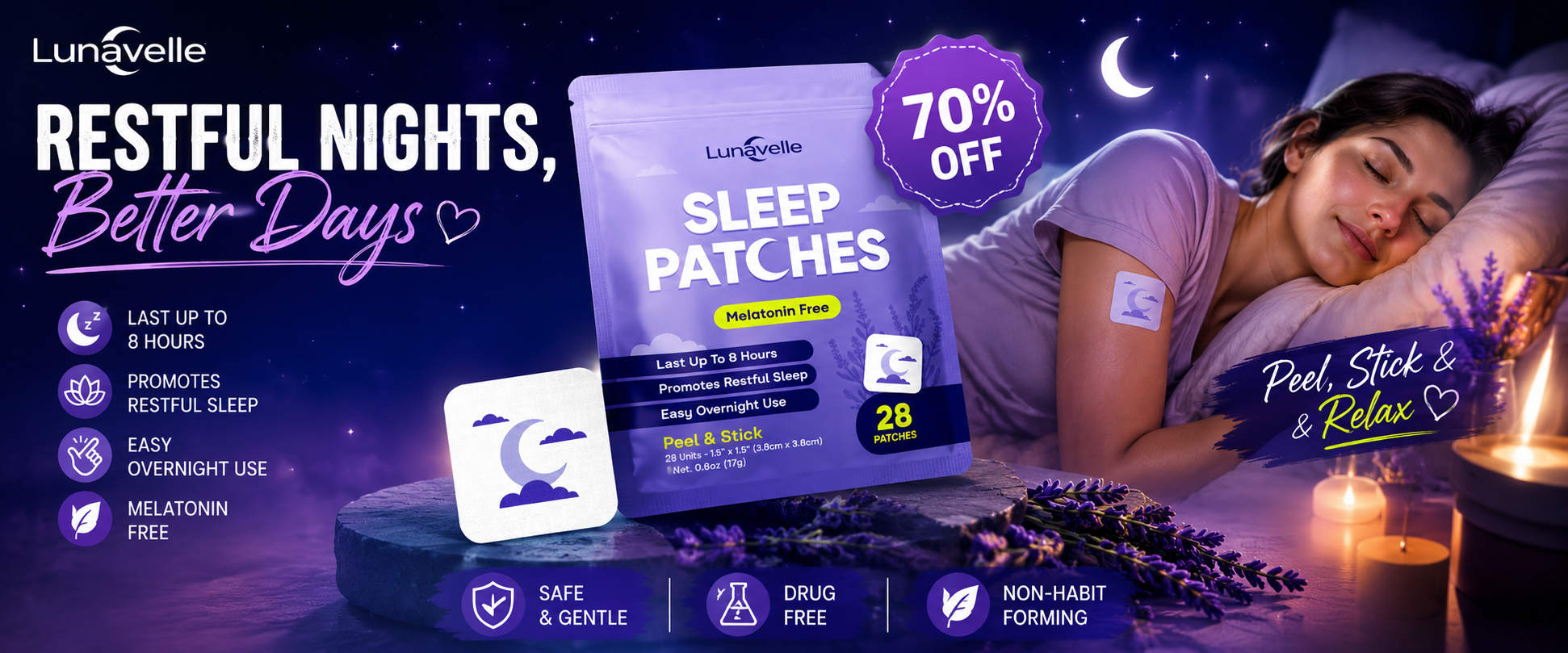 Lunavelle Sleep Patches lifestyle banner